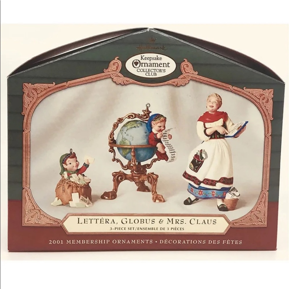 VINTAGE 3pc HALLMARK KEEPSAKE CHRISTMAS ORNAMENTS